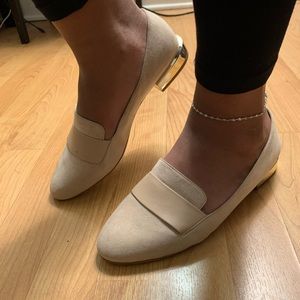 Aldo flats with gold heel